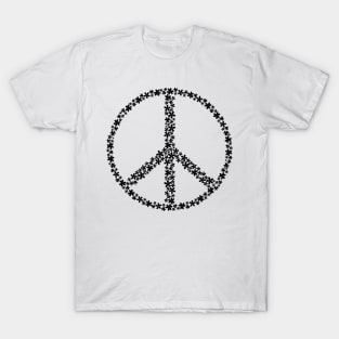 Floral Peace Sign - Black T-Shirt